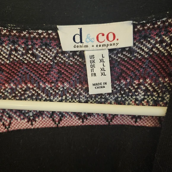 Black Cardigan with Patterned Accents - Picture 3 of 7